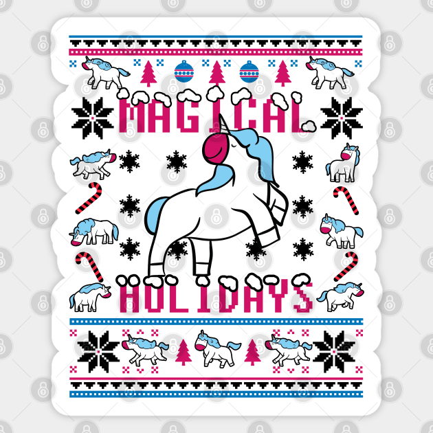 Funny Unicorn Lover Ugly Christmas Sweater Sticker by KsuAnn